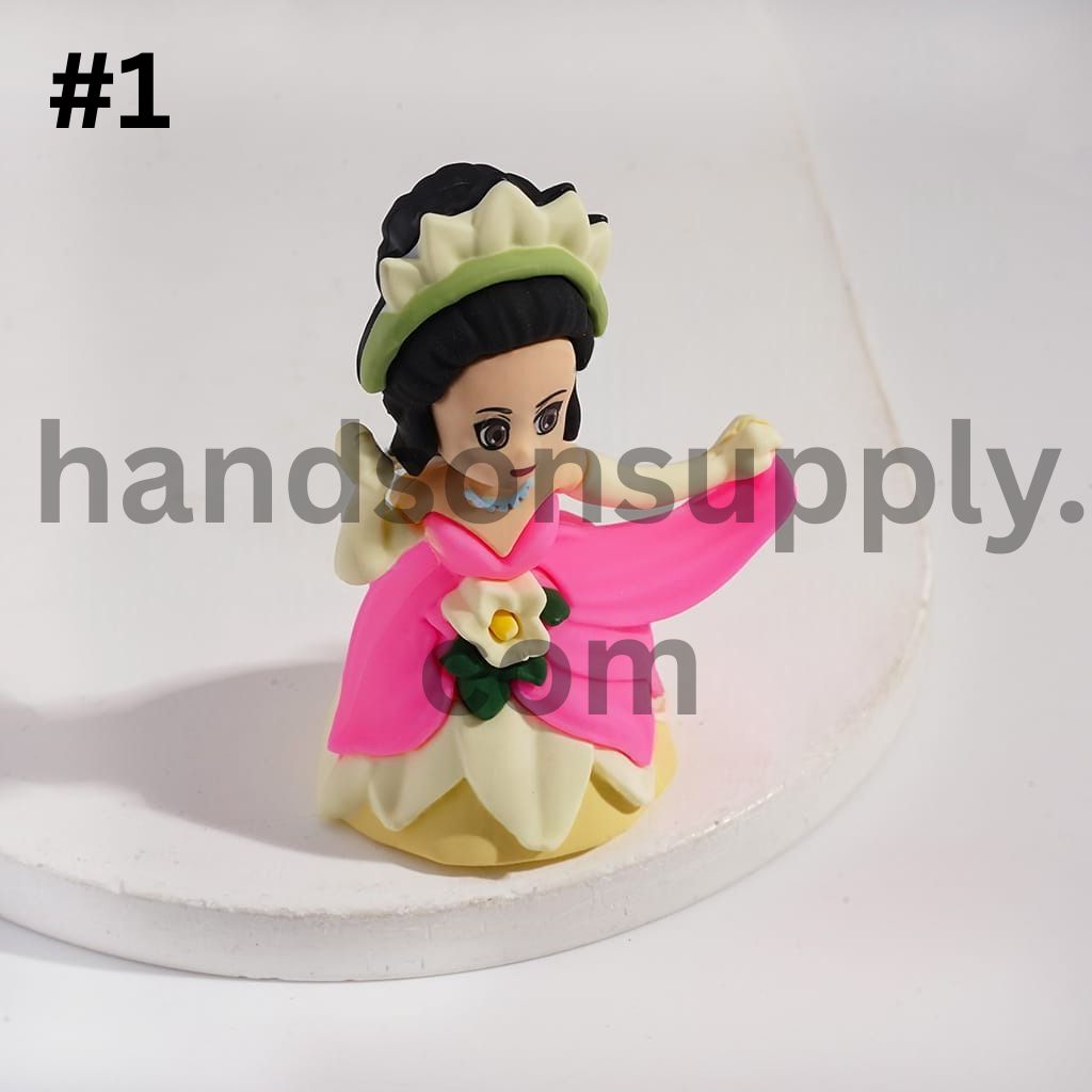 Soft PVC Princess Figurine Holding Skirt Hemline, 43*61MM