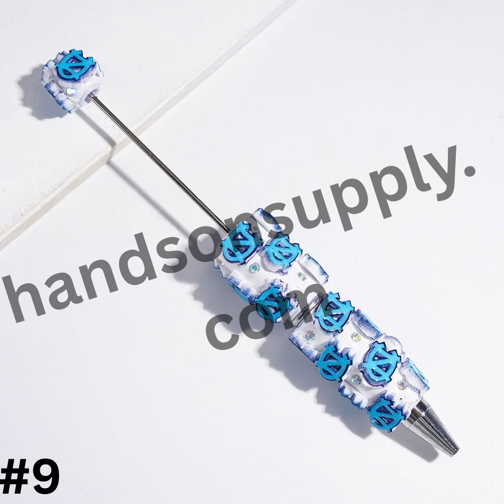 Dynamic Sporty American College Football Team Series with Sparkling AB Rhinestones Beadable Clay Pens