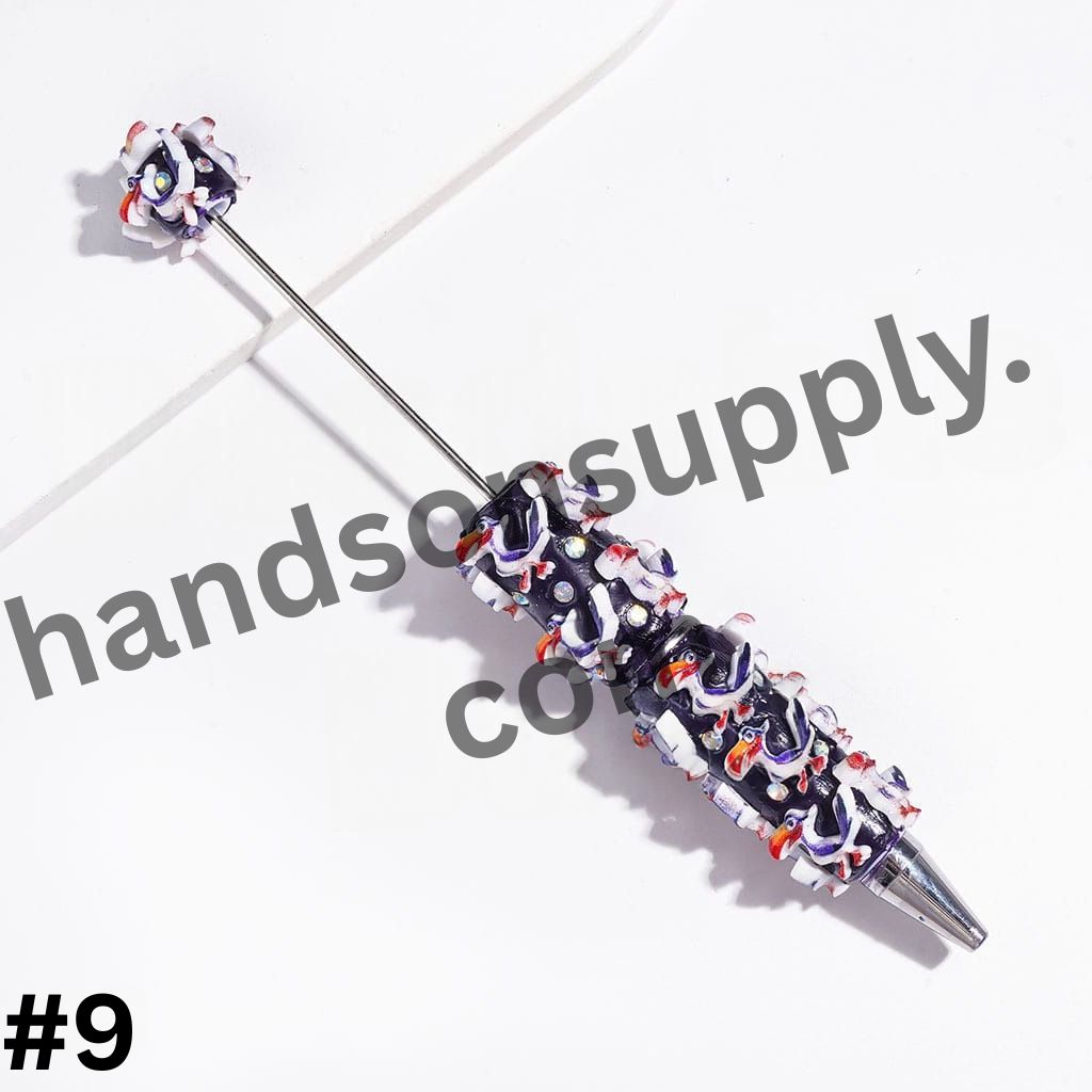 Iconic Lion Leader Character Series Design with Sparkling AB Rhinestones Beadable Clay Pens