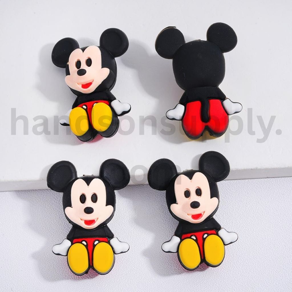 Cute Disney Cartoon Characters Mickey, Minnie Mouse, Donald Duck, Piglet & Winnie the Pooh 3D Silicone Focal Beads
