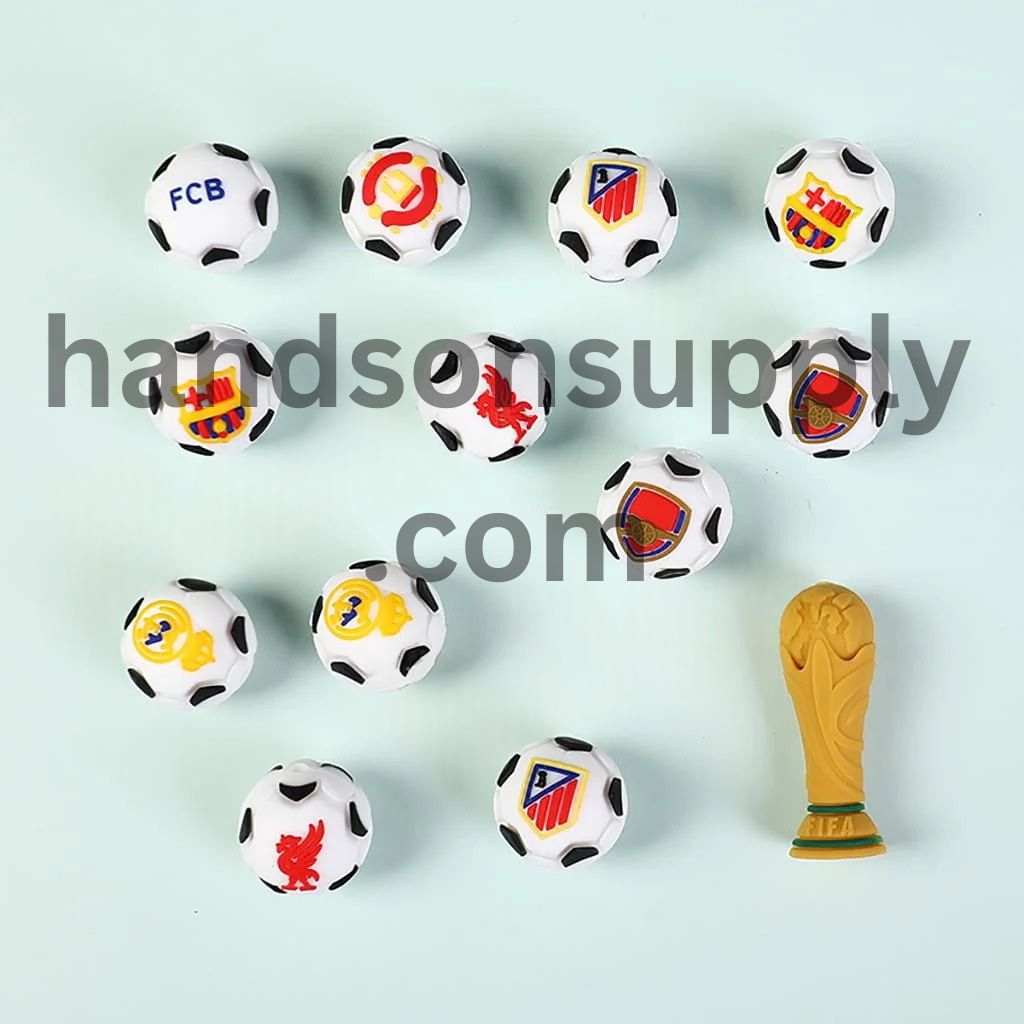 3D the 2026 FIFA World Cup Series, FIFA World Cup Trophy and Football Soccer Balls Silicone Focal Beads