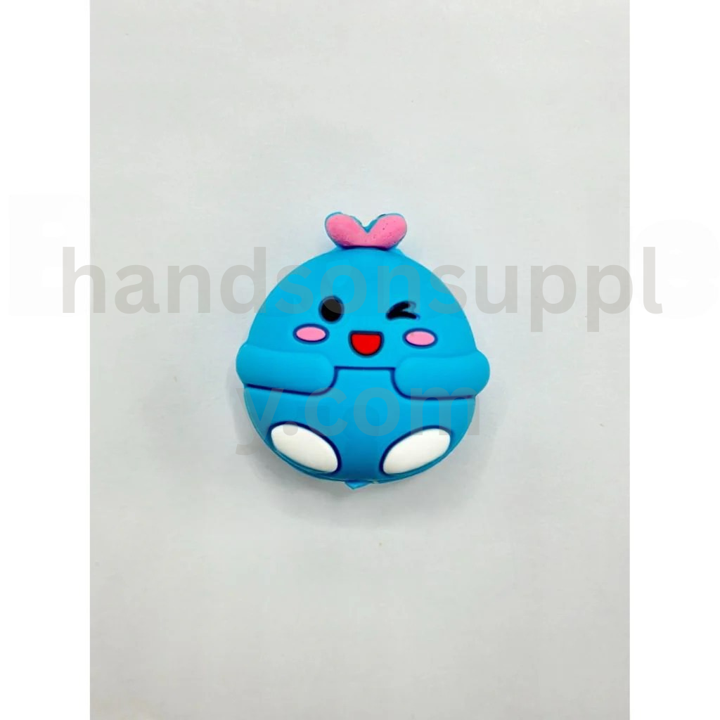 Little Blue Cartoon Doll 3D Silicone Focal Beads Character Design