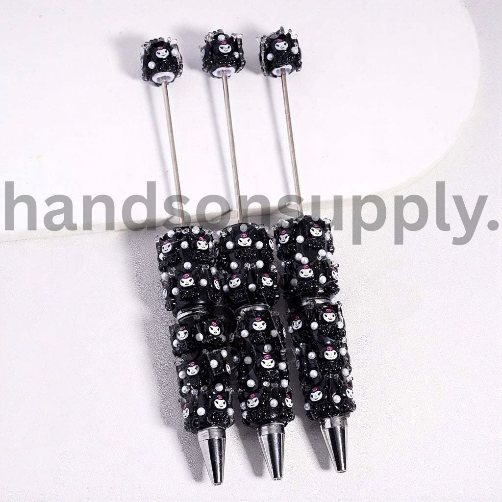 Japanese Anime Character Multi Color Beadable Clay Pen with White Pearls