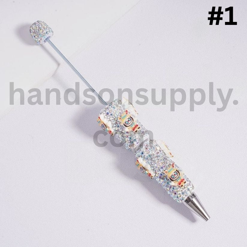Luminous Labub in Various Costumes Beadable Clay Pen with AB Rhinestones