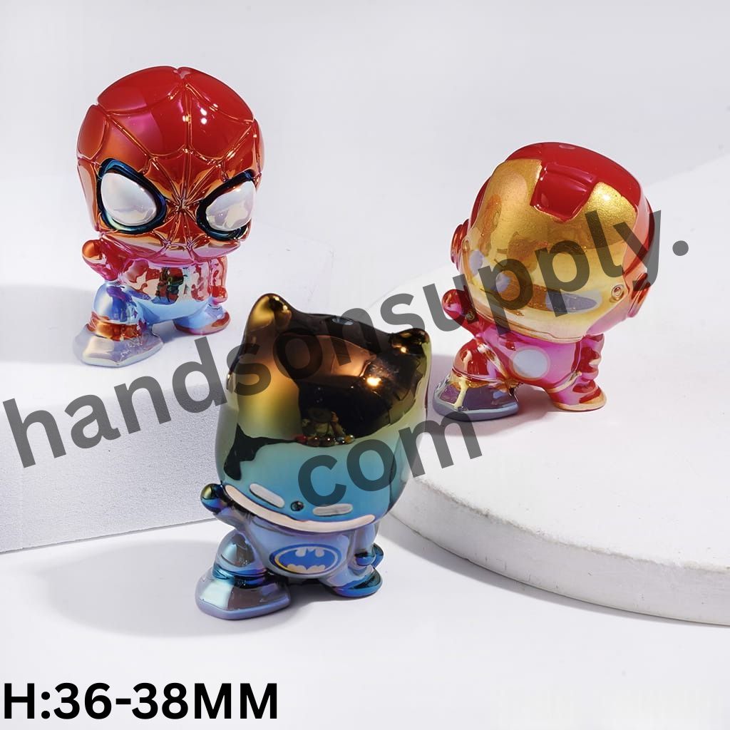 UV-Coated Powerful Hero Characters Series Acrylic Beads, Height 36-38MM Random Mix