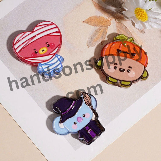 Korea Boy Group Cartoon Character Image Series Semi-Clear Acrylic Beads, Assorted Designs, Random Mix