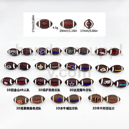 3D USA Football Team Themed Sports Silicone Focal Beads
