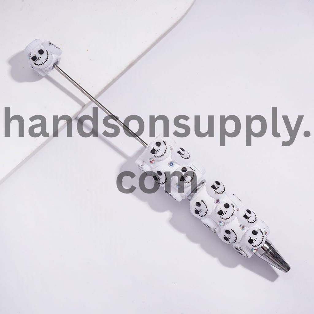 Halloween Skeleton Couple Character Design & AB Rhinestones Beadable Clay Pens