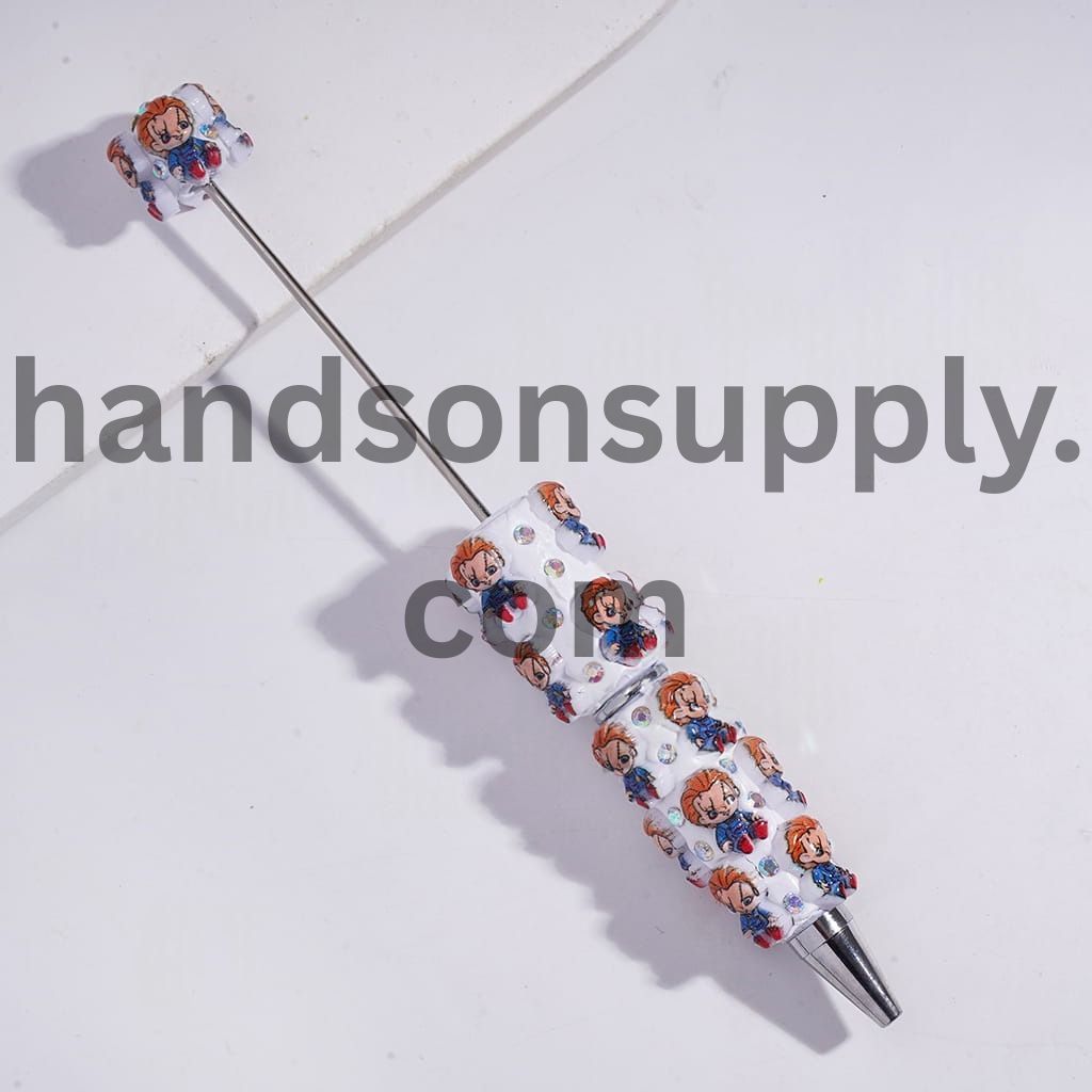 Halloween Horror Doll & Ghost Baby with AB Rhinestones Beadable Clay Pens Random Mix