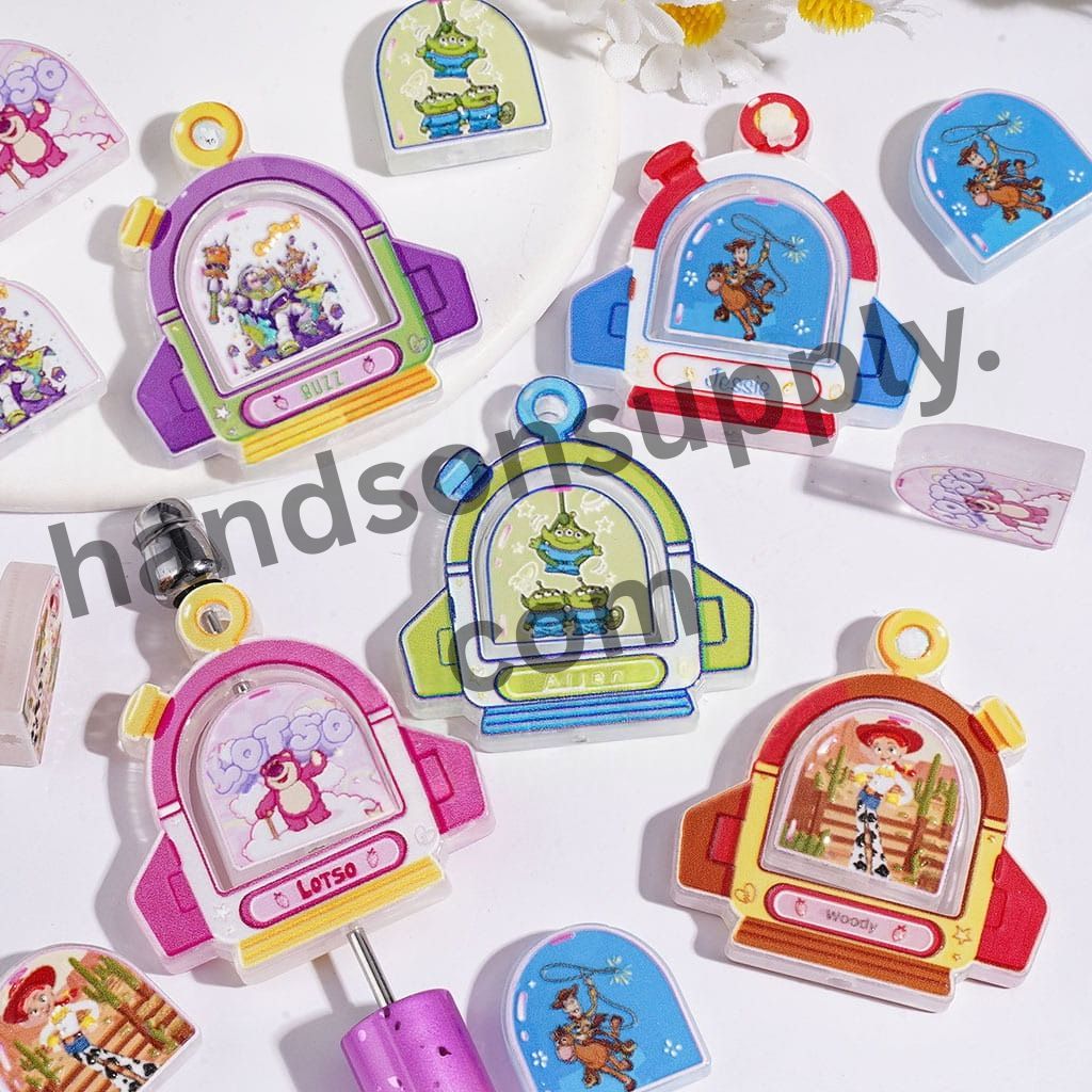 Toy Adventure Character Rocket Spacecraft Archway-Shaped Alien Series Acrylic Beads & Pendants, Assorted Designs, Random Mix (Please Read Description)