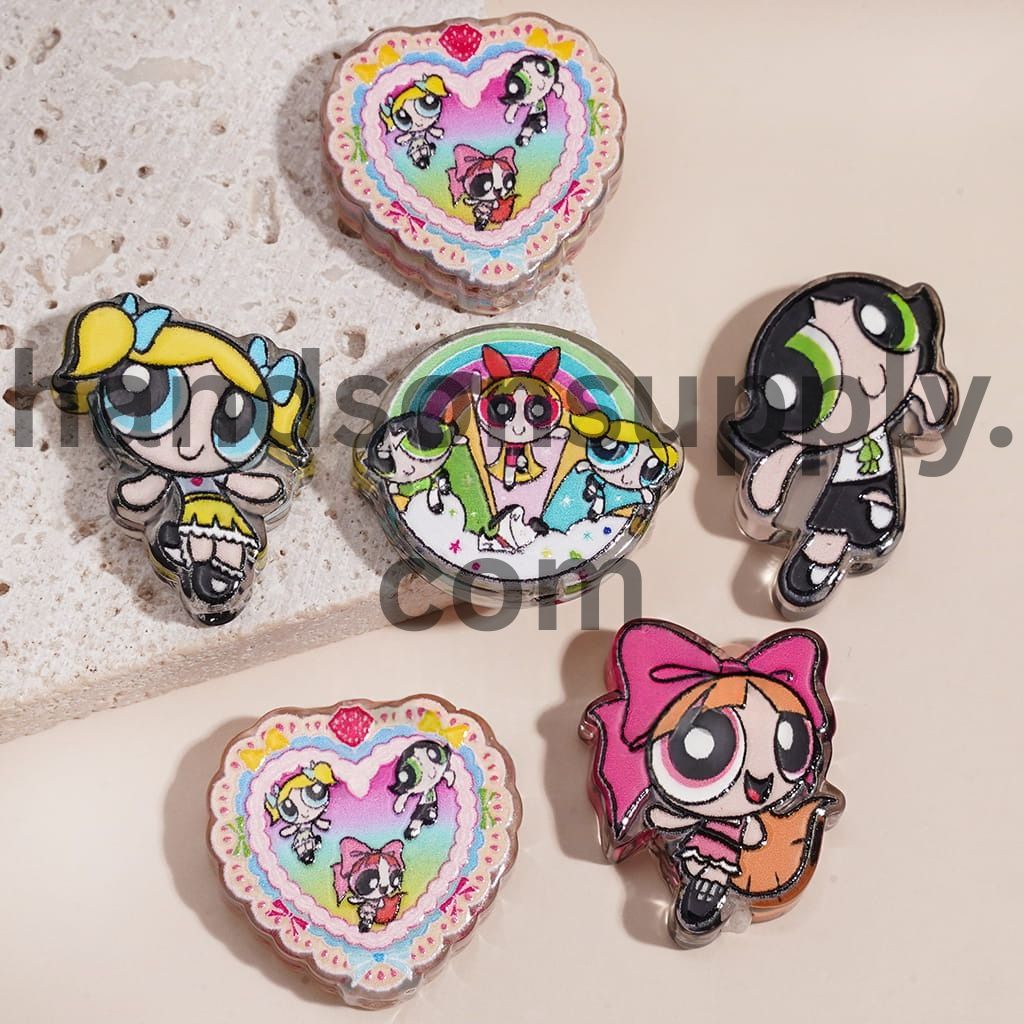 Brave Girl Police Character Semi-Clear Series in Various Style Acrylic Beads Random Mix