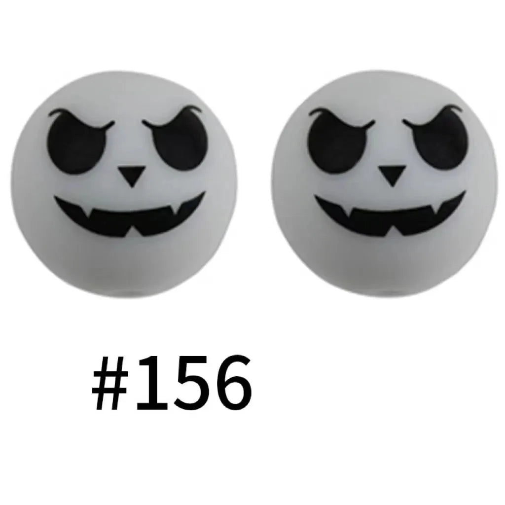 Round Printed Silicone Beads 15 mm