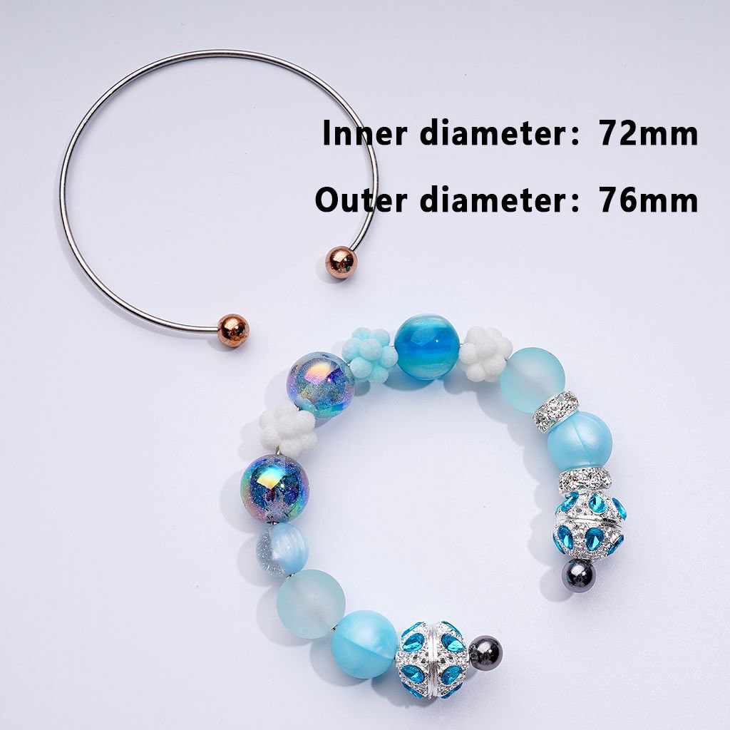 DIY Rose Gold & Gray Beadable Bracelet with Large Round Metal Beads – Custom Jewelry Making Supply