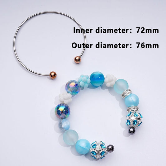 DIY Rose Gold & Gray Beadable Bracelet with Large Round Metal Beads – Custom Jewelry Making Supply