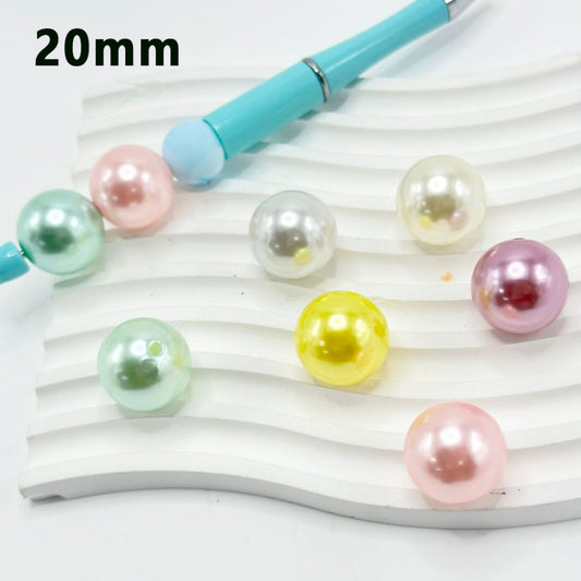 Multi-Color Round Shiny Glossy Acrylic Beads, 20MM, Please Read the Description
