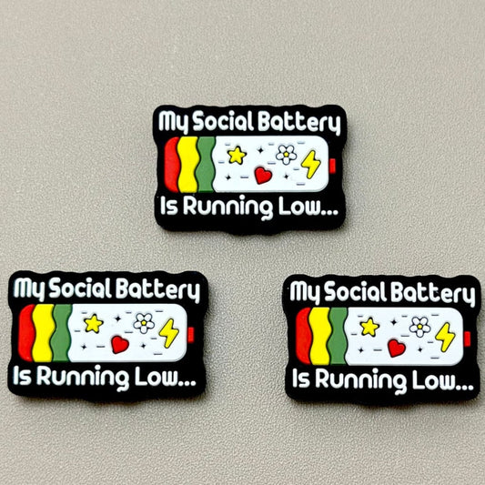 Silicone Focal Beads My Social Battery is Running Low