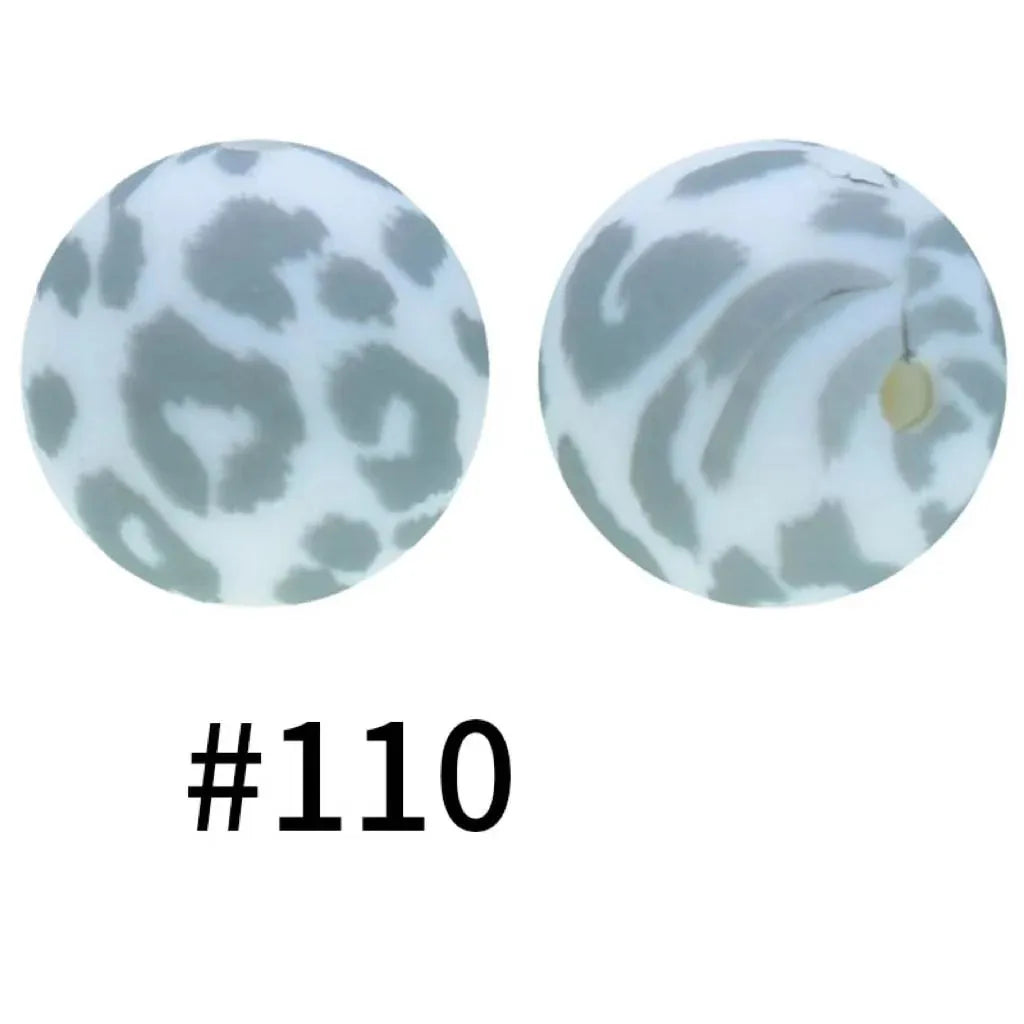 Round Printed Silicone Beads 15 mm