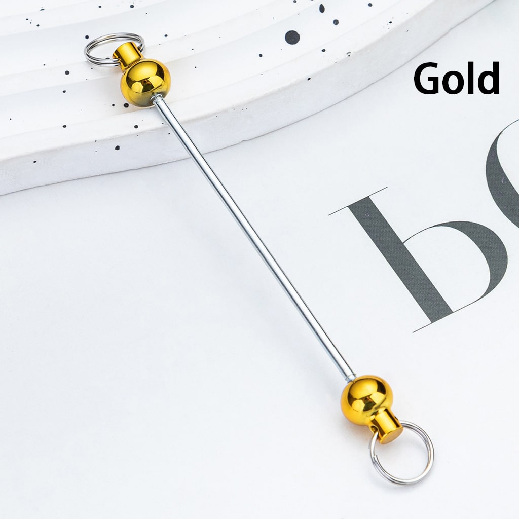 DIY Metallic Keychain Bar Accessories in Metallic Colors with Round Beads 10cm