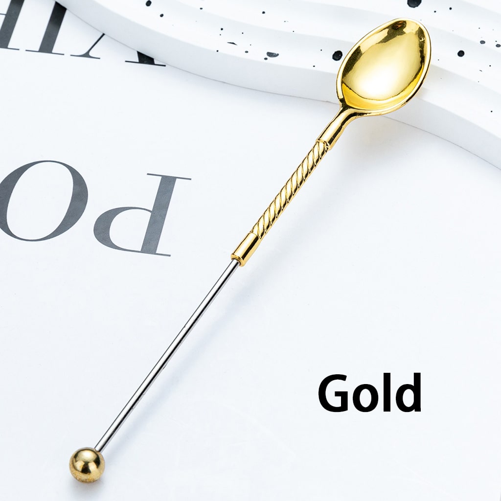 Diy Beadable Mini Cute Metallic DIY Spoon 151MM Random Mix