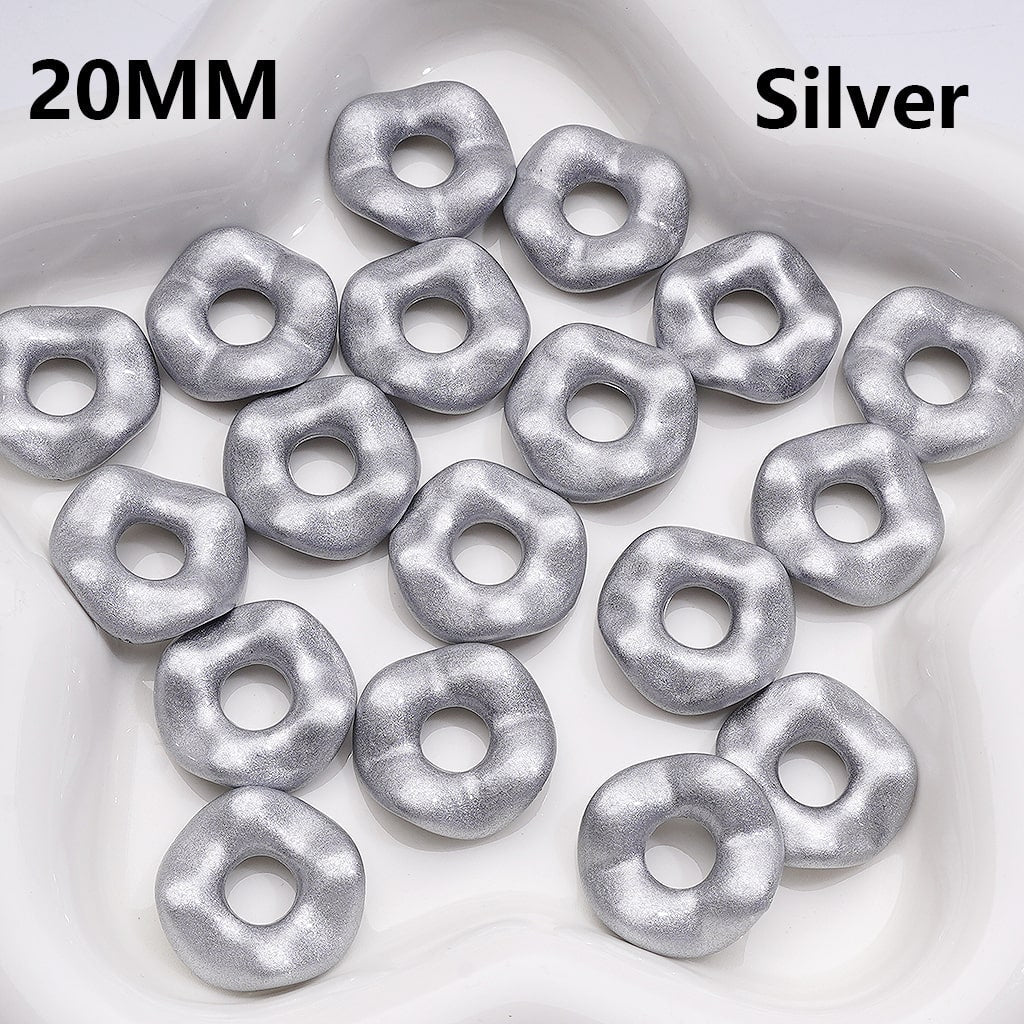 Wave Shape Spacer Acrylic Beads Large Hole Multicolor or Single Shade 20MM