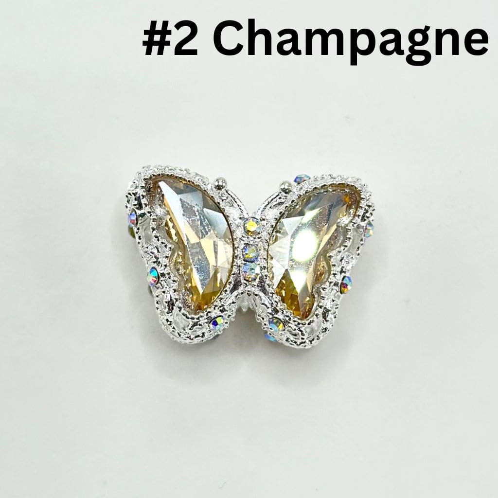 Fancy Alloy Metal Beads with Hollow Sparkling Rhinestone Butterfly, 20mm by 28mm