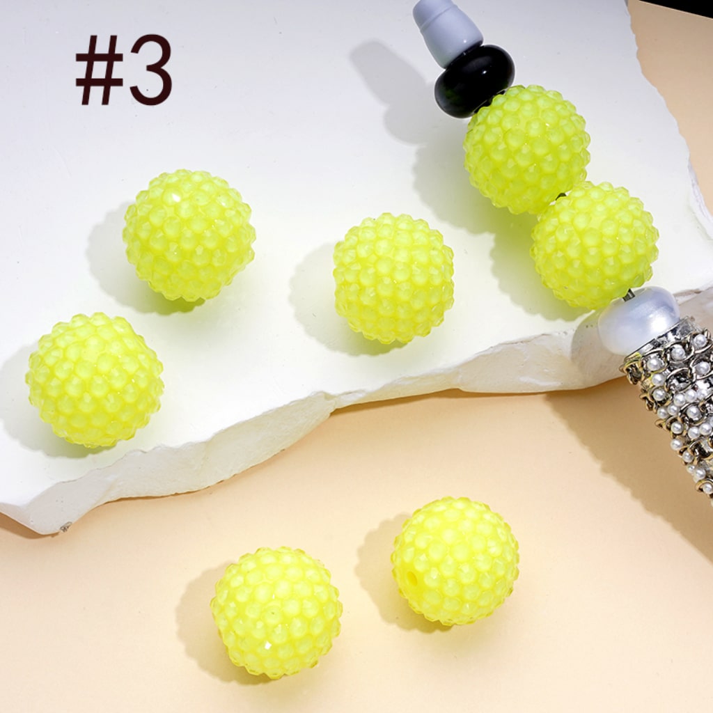 Cute Jelly Color Rhinestones Acrylic Beads, 20MM