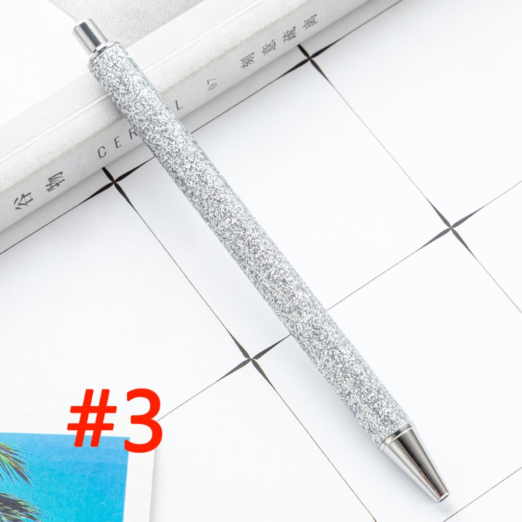 Sublimation Ballpoint Pen, Push Ballpoint Pen with Glitter Effect in Gold Color