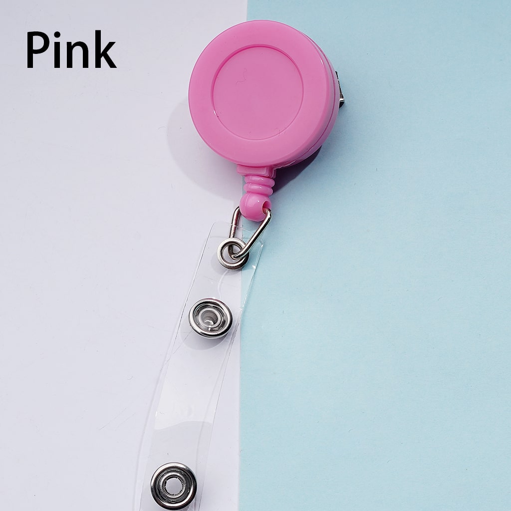 Retractable Back Badge Holder Reels with Rotating Crocodile Clip Creative Beaded