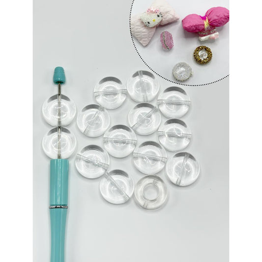 Cookie Shape Base DIY Clear Round Acrylic Beads Accessories, 22MM