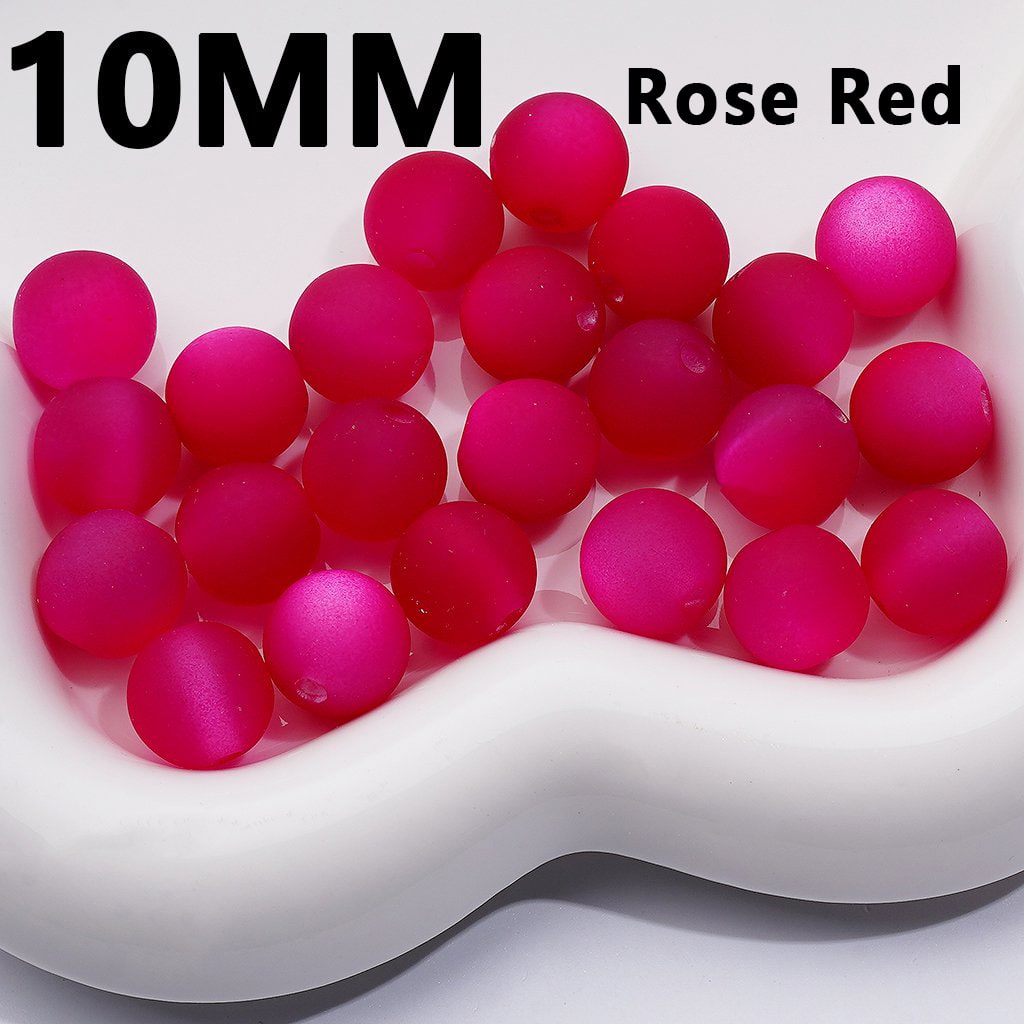 Frosted Matte Multi-Color Cat Eye Effect, Round Acrylic Waist Beads for Jewelry Making 10MM