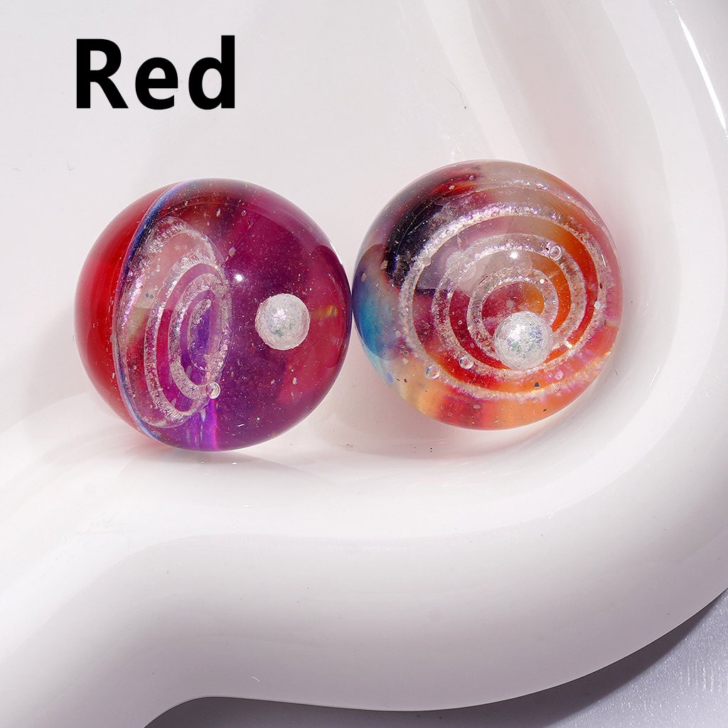 Stunning Clear Acrylic Beads with Glitter & a Luminous Galaxy Planet Design, 20MM