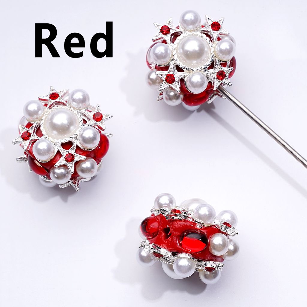 A collection of silver alloy stars with various colors of rhinestones and pearls, designed for use in beadable pens.


