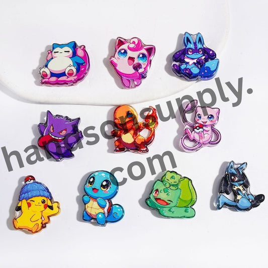 Cute Fantasy Mini Monster Character Series Semi-Clear Acrylic Beads, Random Mix