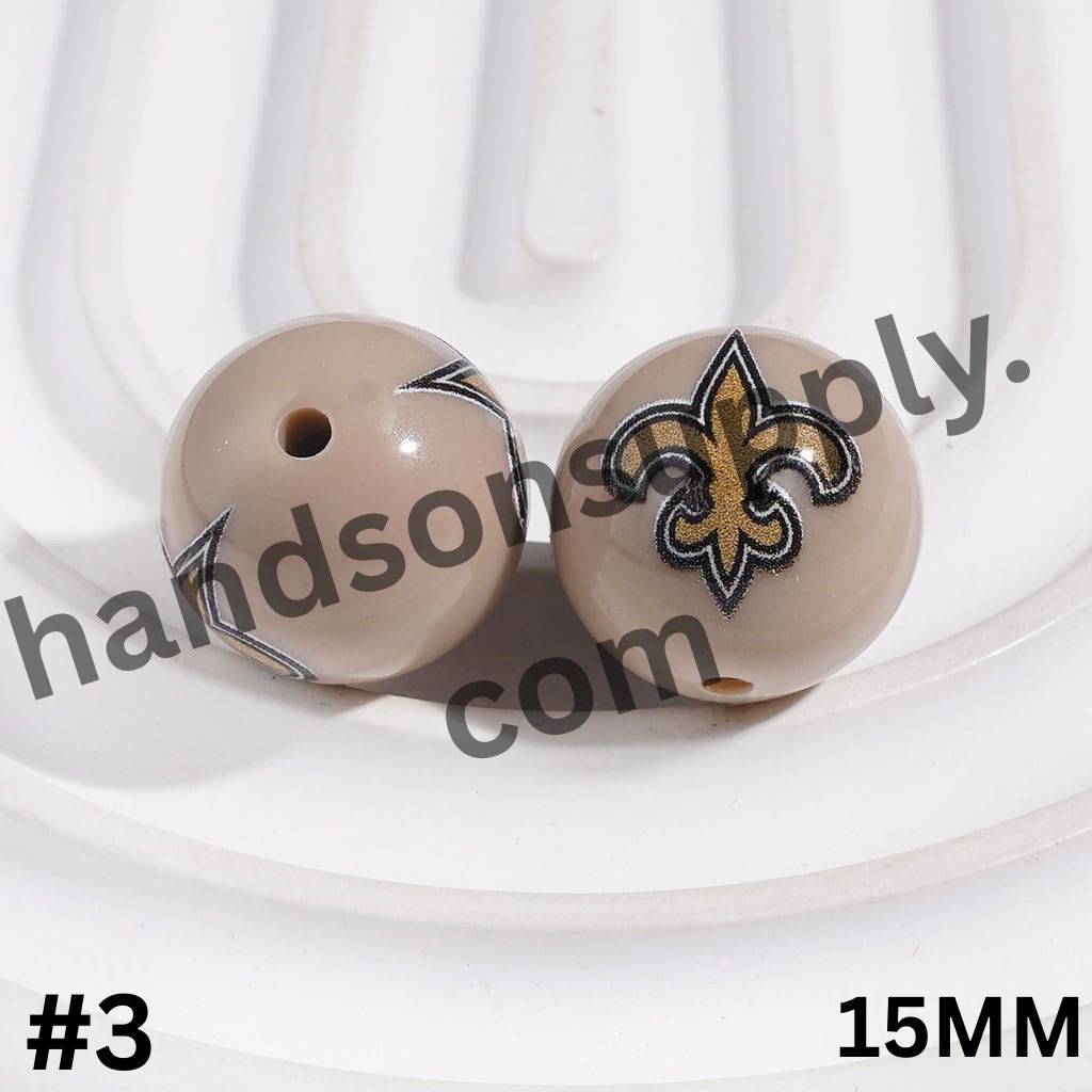 American Football Team Acrylic Beads for Bracelets, 15MM