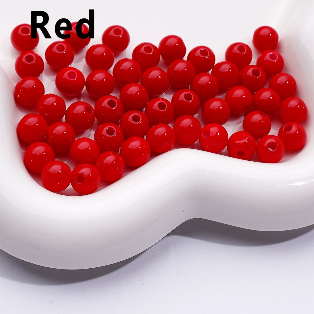 Vibrant Mini Round Acrylic Beads – Multi-Color Baking Stoving Varnish, 7MM