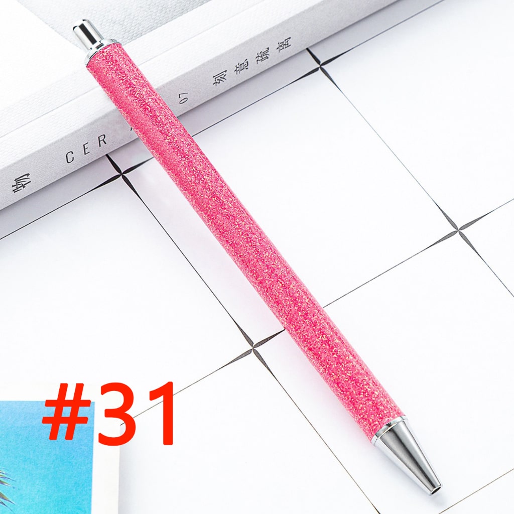 Sublimation Ballpoint Pen, Push Ballpoint Pen with Glitter Effect in Gold Color
