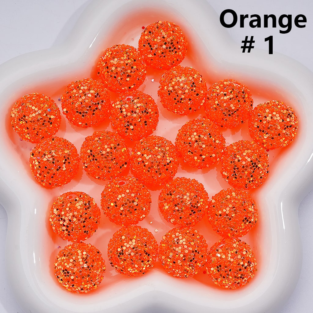 Clear Round Acrylic Beads 20MM Multicolor Shiny Confetti Accent for Crafts