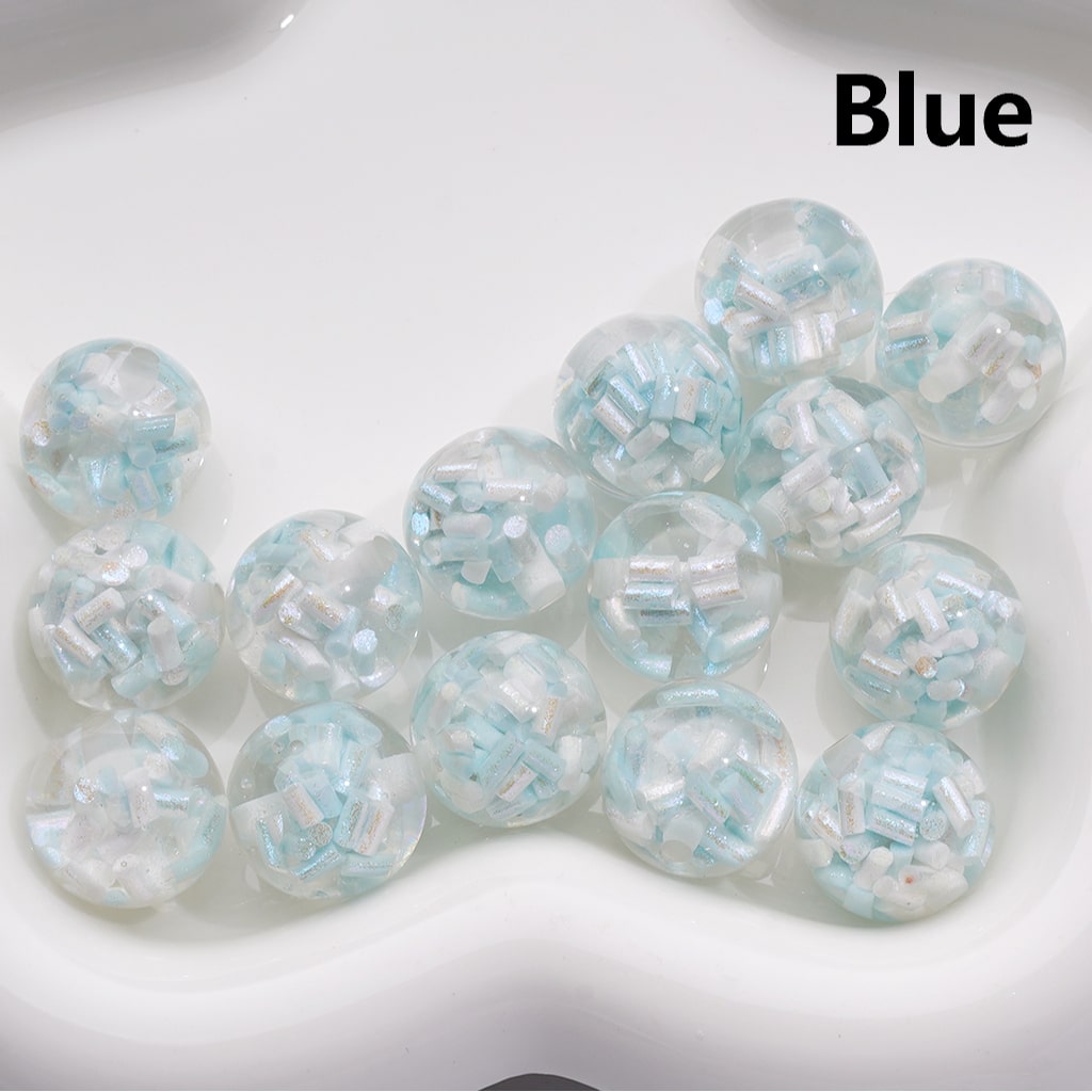 Candy Stick Inside Multicolor or Single Round Design Shiny Shade Acrylic Beads 16MM