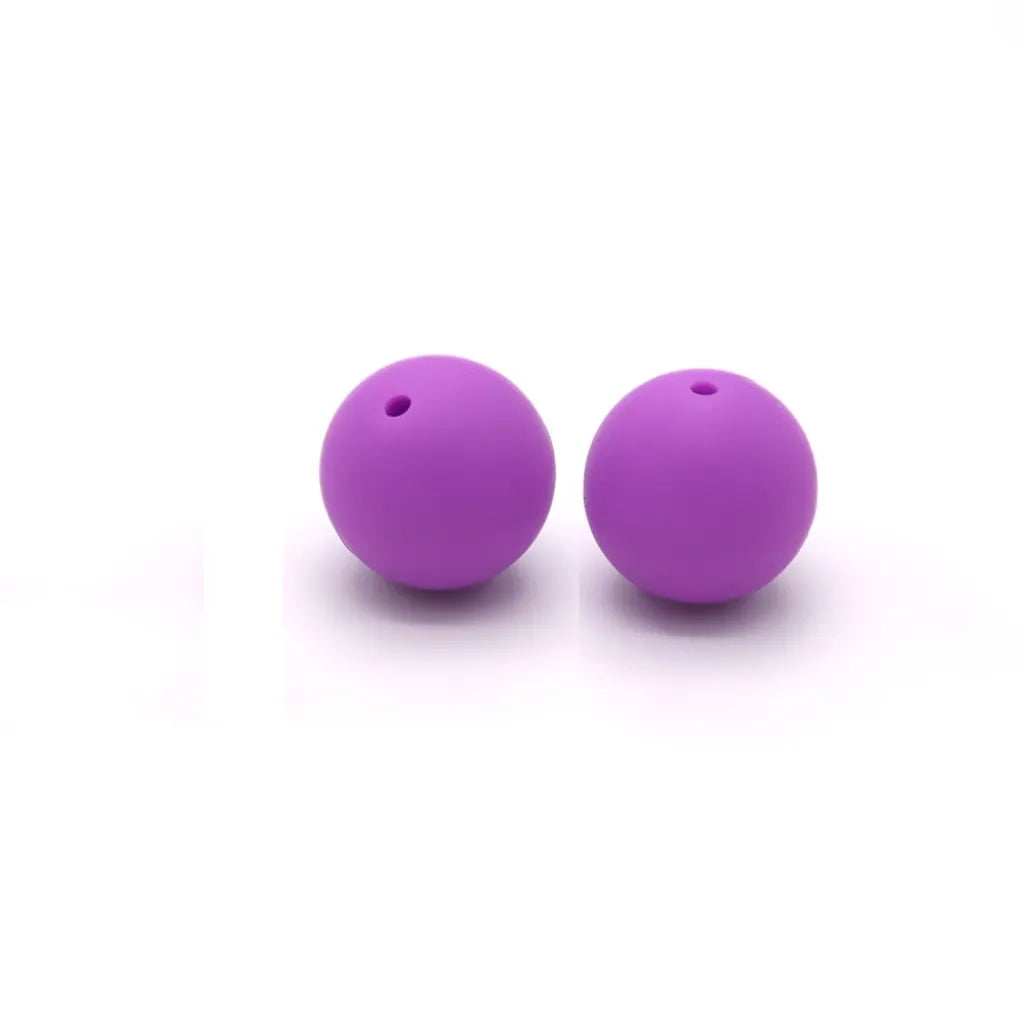 Solid Colored Silicone Beads 15 mm