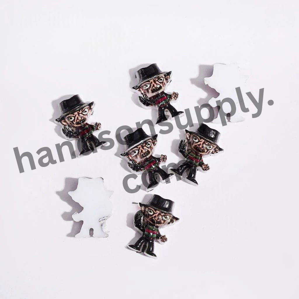 Trendy K-Pop Boy Group Portrait Design Bowtie Hollow Wreaths with Character Printed Round Acrylic Beads, Multi-Color Random Mix (Please Read Description)]