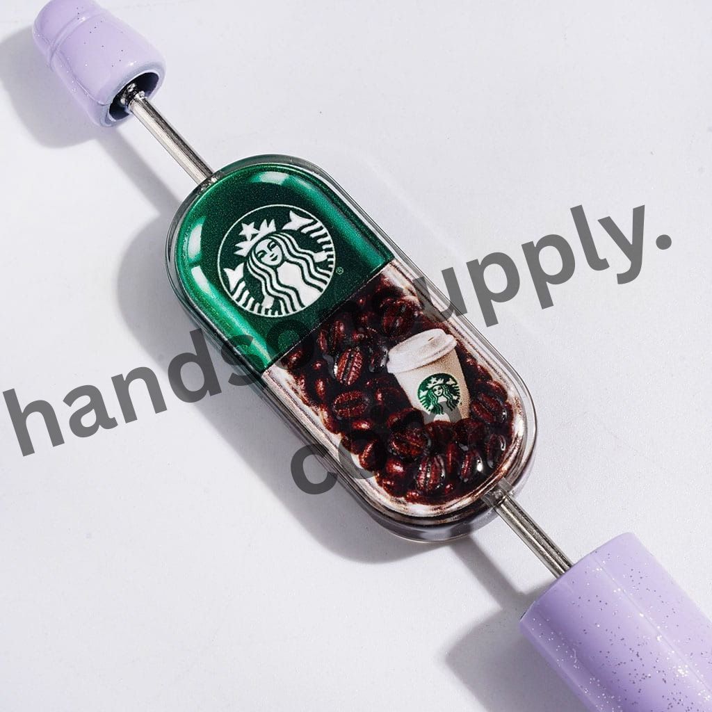 Sweet Cookie, Soft Drink, Coffee and Candy Chip Designs Series Semi-Clear Acrylic Beads, 16*36MM, Random Mix