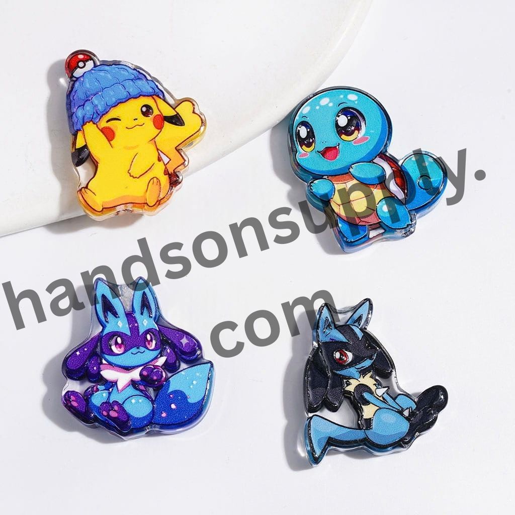 Cute Fantasy Mini Monster Character Series Semi-Clear Acrylic Beads, Random Mix