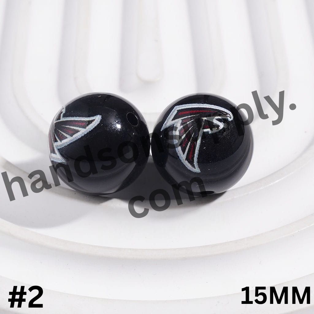American Football Team Acrylic Beads for Bracelets, 15MM