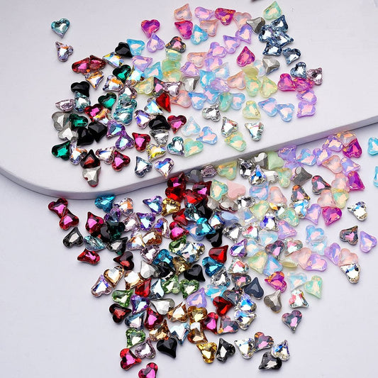 Mini Shiny Heart Charms for Jewelry Making Cute Design, 8*9MM