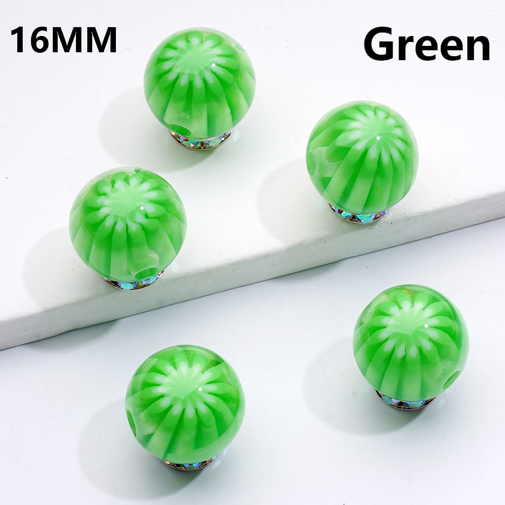 Chrysanthemum Stripe Round Beads Multi-Color Round 16MM Acrylic Beads (Single Color is only available for 200pcs(whole bag))