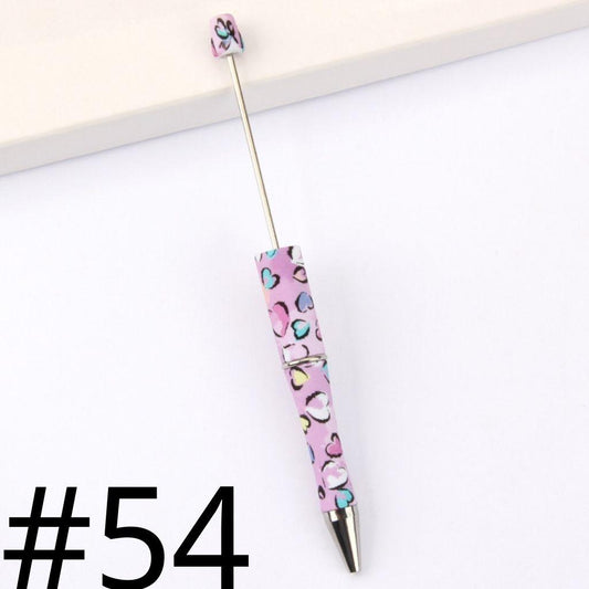 Hearts Printed Colorful Beadable Pens Number 54