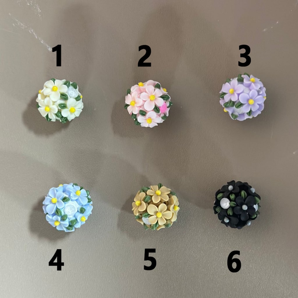 Shiny Zircon Rhinestones Multi-Color Cute Flowers Clay Beads 20MM Please Read the Description
