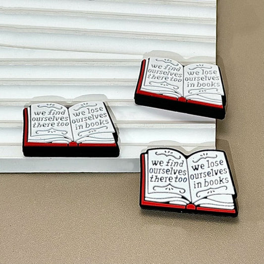 We Find Ourselves There Too We Lose Ourselves in Books Silicone Focal Beads