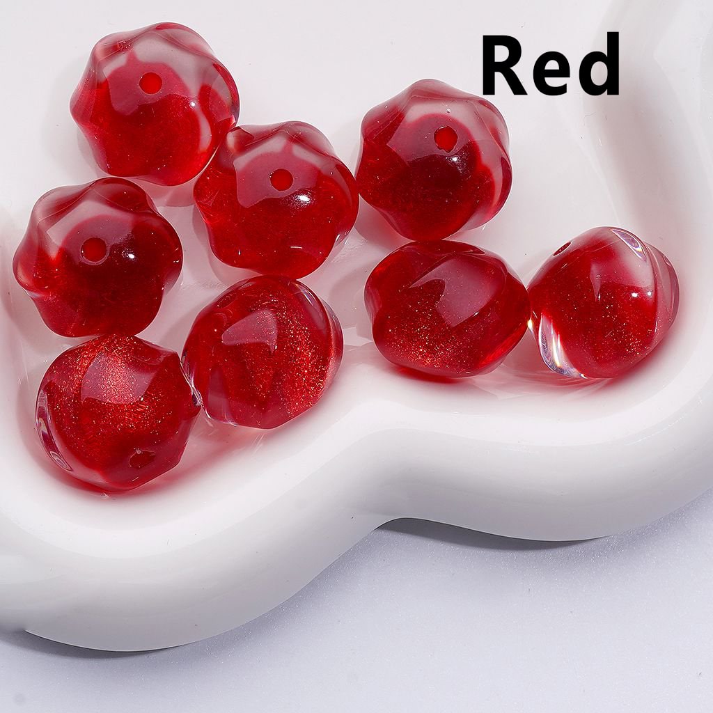 Radiant Multi-Color Swirl Acrylic Beads with Shiny Gold Glitter & Sugar Core, Around 20MM