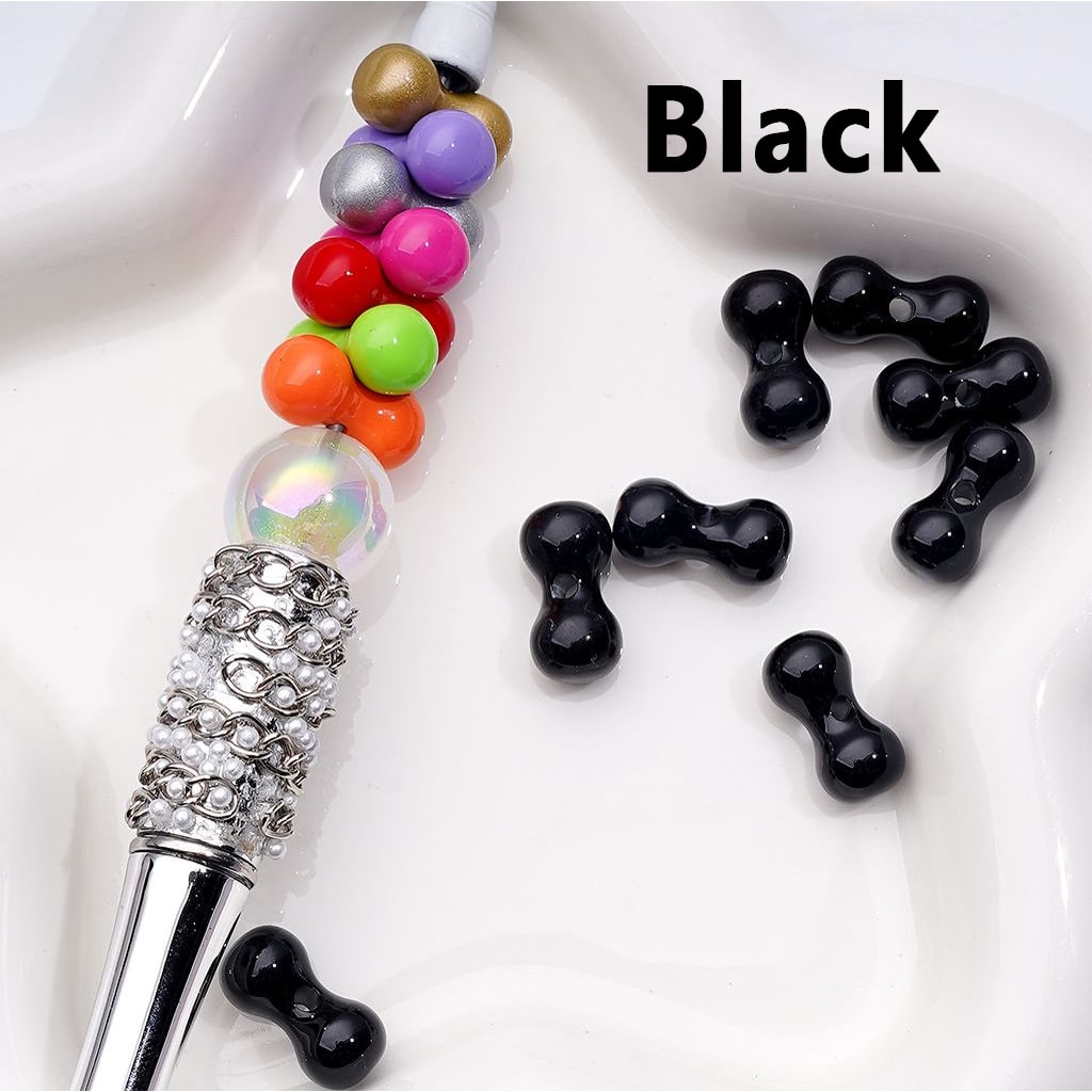 Mini Bone-Shaped Acrylic Beads Assorted Colors, 8*16MM